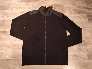 Belstaff Kelby Cardigan Mens Large Black 100% Wool Thin Knit Full Zip NWT *READ* - Picture 1 of 20
