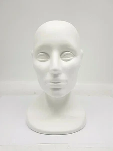 Hard Plastic Men Mannequin Head Dummy white color Hat GAS MASK Display - Picture 1 of 4