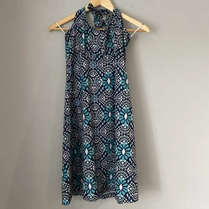 NWT! Columbia Omni-Wick Blue Floral ARMADALE Halter Dress Size S Sun Protection - Picture 1 of 10