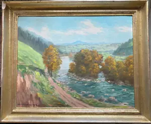 ::ÖLGEMÄLDE SIGN. WILLY LINK 1877-1959WALDLANDSCHAFT AN FLUSSSCHWELLE IM HERBST - Bild 1 von 6
