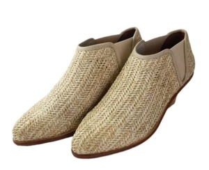 Matt Bernson Damen-Booties weiß honigfarben Raffia marlow #MB108 neu mit Karton - Bild 1 von 3