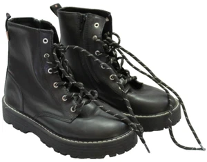 Zara Kids Girls Women Black Leather High-Top Zip-Up Boots Size EU35 AU4-4.5 NEW - Picture 1 of 20