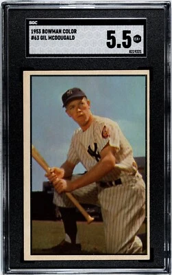 1953 Bowman Color GIL McDOUGALD Yankees #63 SGC 5.5 EX+ Condition - Image 1 of 2