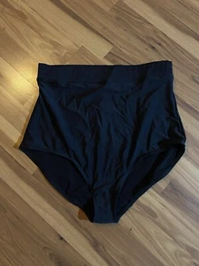 NWT Cacique Women's Size 16 High-Waist Swim Bottoms Solid Black Full Coverage - Picture 1 of 4