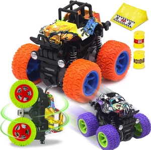 CozyBomB 3-Pack Monster Trucks Toys – Push & Go Cars, Friction Powered Kids Gift - Picture 1 of 14