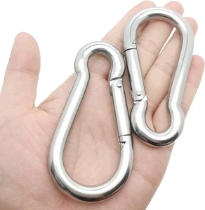 Spring Snap Hook Carabiner, 304 Stainless Steel 4 x 2 Inch, Silver - Picture 1 of 5