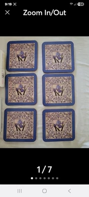 Coasters Set of 6 with Decorative Design - Image 1 of 4