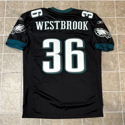 Camiseta preta autêntica Brian Westbrook Philadelphia Eagles Reebok - Tamanho 50 - Imagem 1 de 4