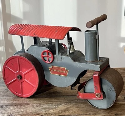 Rodillo de vapor Keystone vintage 60 acero prensado paseo en juguete años 30 ¡todo original! Foto 1 de 4