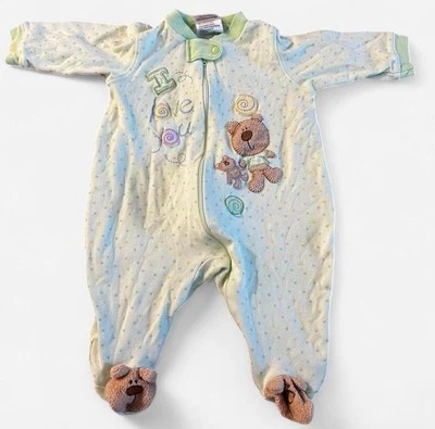 Vintage Recién Nacido Suave Bebé Jersey Oso de Peluche Talla 6-9 Meses Foto 1 de 4