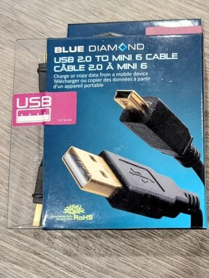 Cable USB 2.0 Mini 6 pies - Blue Diamond - sin caja Foto 1 de 4