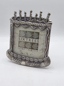 Six Trees Pewter Happy Birthday Picture Frame 4 X 4 - Picture 1 of 7