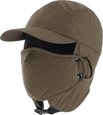 UPF50+ Impermeable Hombres Invierno Sombrero Forrado de Vellón Orejeras Soldado Trampero Sombrero para Foto 1 de 4