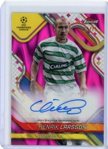 2024-25 Topps Finest UCC Henrik Larsson Celtic Magenta Wave Auto /75 - Picture 1 of 2