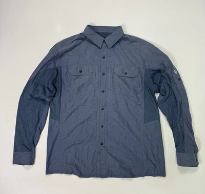 Kuhl Airspeed Roll Tab Nylon Hiking Shirt Men’s Large Blue Vented Outdoors Climb - Image 1 of 4