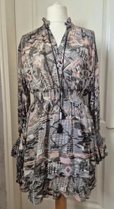 & OTHER STORIES Sheer Kaftan/Dress Multicoloured Print, Tassels Eur 36- Beach - Picture 1 of 10