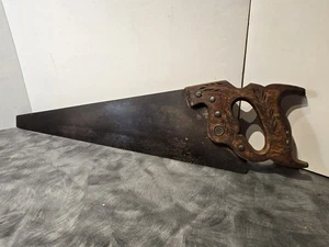 Vintage Disston D-23 Crosscut Hand Saw Wheat Design 26" Blade 8 PPI 1940s-1950s - Picture 1 of 9