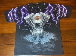 Vintage Harley Davidson T Shirt Thunder And Lightning Rare Size 3XL Nashville - Bild 1 von 3