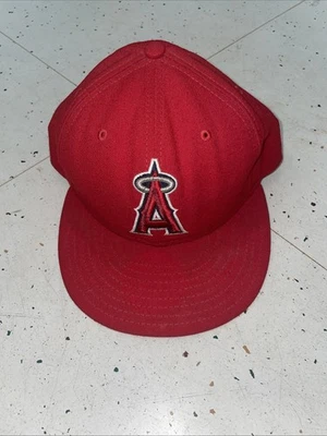 Los Angeles Angels New Era 59Fifty Red MLB On Field Hat Cap Fitted Size 7 1/4 - Image 1 of 3