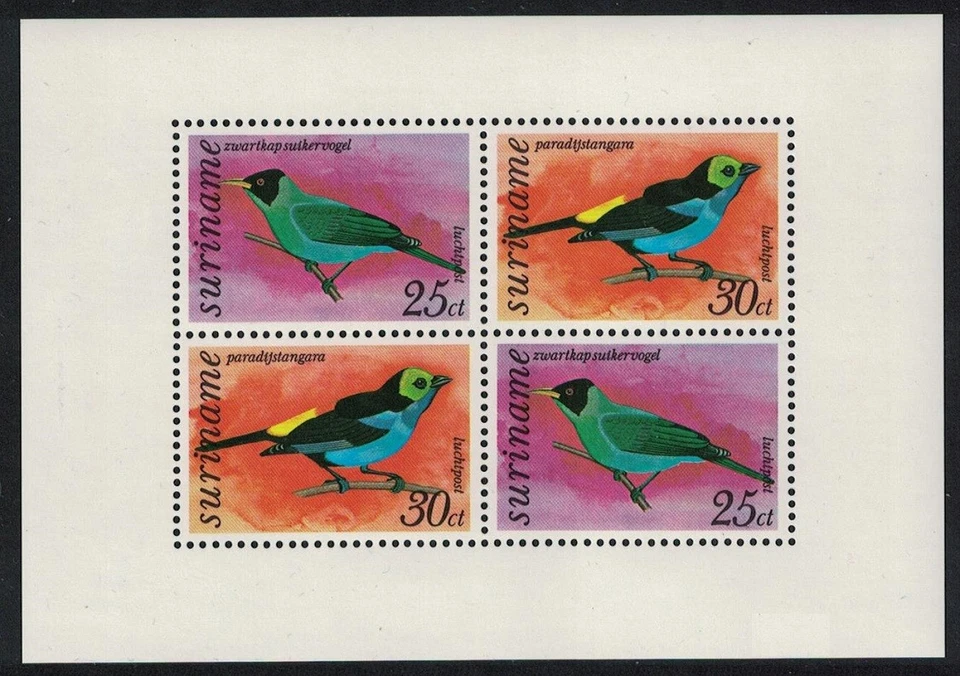 Surinam Birds MS 1977 MNH SG#MS874 MI#Bloque 18 Foto 1 de 1