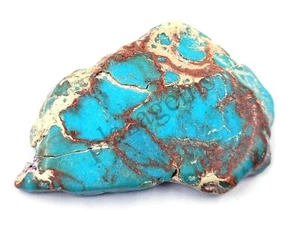 87.40 Ct Uncut Rough Natural SKY- Blue Turquoise Certified LOOSE Gemstone 5MTD - Picture 1 of 6