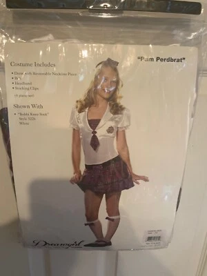 NWOT Dreamgirl Pam Perdbrat Schoolgirl Costume Adult Junior Size 7/9 - Image 1 of 4
