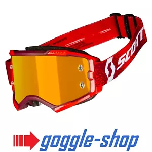 SCOTT FURY MOTOCROSS MX GOGGLES RED- ORANGE CHROME MIRROR LENS - Picture 1 of 4