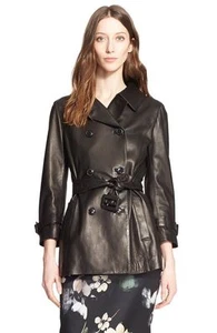 Nordstrom Signature and Caroline Issa Lambskin Leather Trench Coat - Picture 1 of 7