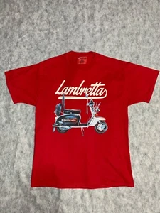 Lambretta Red Carnaby Scooter Logo T-Shirt Size L - Picture 1 of 5