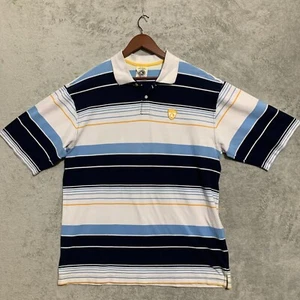G Unit Mens XL Polo Shirt Striped Blue White Yellow 50 Cent HEAVY WEIGHT VTG - Picture 1 of 6