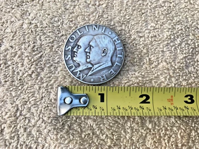 1937 1938 GERMAN FUEHRER ITALIAN MUSSOLINI PACT OF STEEL WWII COMMEMORATIVE COIN - Image 1 of 4