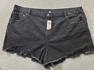 Aerie Shorts Women's 2XL Black Cut Off NWT High Rise Stretch Hiking NEW 40x3 - Picture 1 of 14