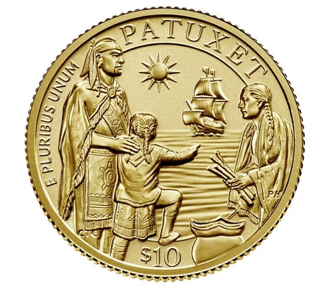 IN HAND UNOPENED 2020 $10 Mayflower 400th Anniversary Gold Reverse Proof Coin Cover