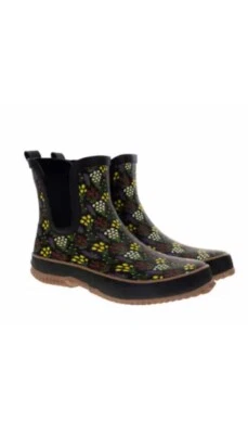 Western Chief Damas Talla 9, Bota de Lluvia Chelsea, Negra (Flores) Foto 1 de 4