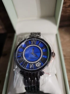 Часы Judith Ripka «London» синие перламутровые черные нержавеющая сталь новые - Изображение 1 из 4