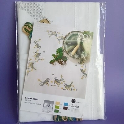 Anchor German Embroidery Table Cloth Kit Birds - Image 1 of 4
