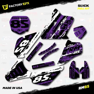 White Purple Slick Racing Graphics Kit fit Suzuki RM85 01-21 Plates RM 85 Decal - Picture 1 of 5
