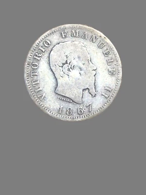 1867-M Italy 1 Lira - VG (Very Good) condition - Image 1 of 2