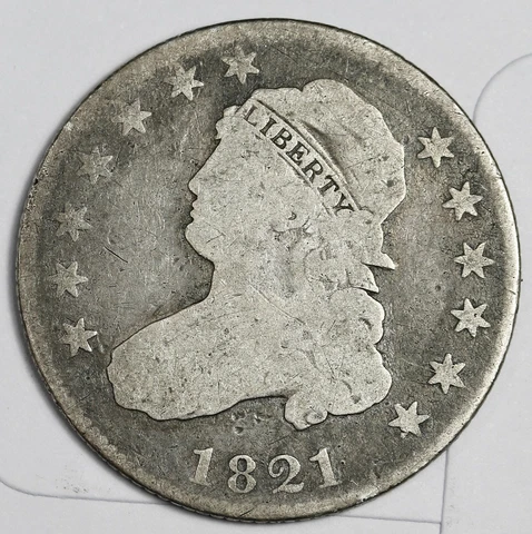 1821 Bust Quarter.  VG Reverse.  G-VG Obverse.  170326 Cover