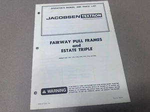 Jacobsen 71401 Fairway & Estate Triple Reel Mower Pull Frame Parts Op's Manual - Picture 1 of 1