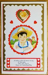 Postal vintage de San Valentín PC 1910 en relieve sin usar - Imagen 1 de 1
