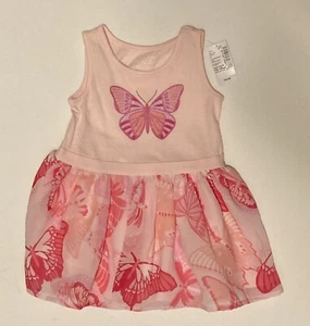 Children’s Place Toddler Girls Pink Dress w/Butterflies Sz. 12-18 months NWT - Picture 1 of 8