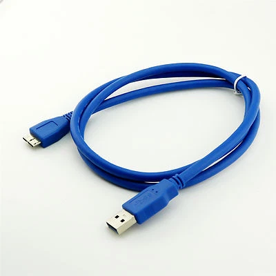 1pc 3ft USB 3.0 A Male to Micro USB B Male Data Sync Transfer Charger Cable Blue - Image 1 of 4
