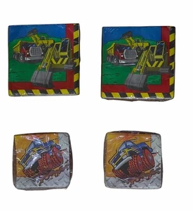Birthday Party Napkins Construction Equipment  Dump Truck Back-hoe Muddin Truck - Picture 1 of 4