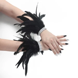 Miuco Real and natural feather wristband Gothic style dance feather wristband - Picture 1 of 17