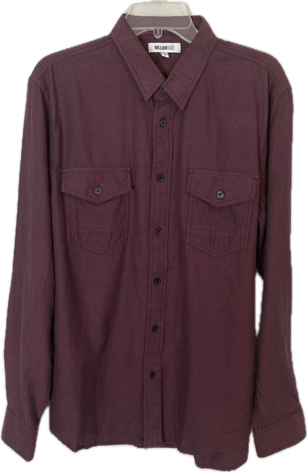 William Rast Men's Herringbone Red Cotton Shirt Size M Retail $53 - Image 1 of 3