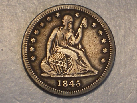 1845 Seated Liberty Quarter (VF/XF & Attractive) Cover