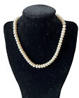 Genuine Freshwater Pearl Necklace, Natural Shaped White Pearls 7-8mm