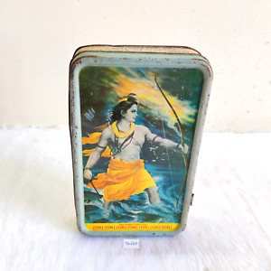 Vintage Lord Rama Graphics Kwality Sweets Advertising Tin Box Collectible TN640