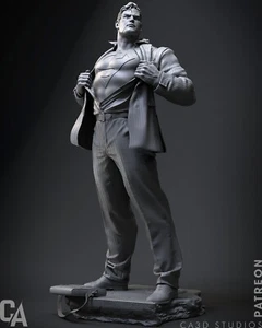 Superman (1) Unpainted 1/12 resin model kit and base ca3d - Picture 1 of 5